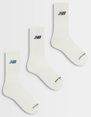 New Balance everyday seasonal crew socks 3 pack in naturals