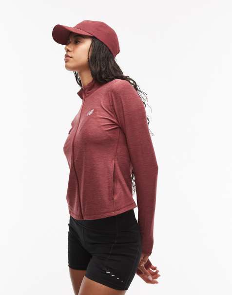 New Balance - Felpa color bordeaux monarch mélange con zip - view 1