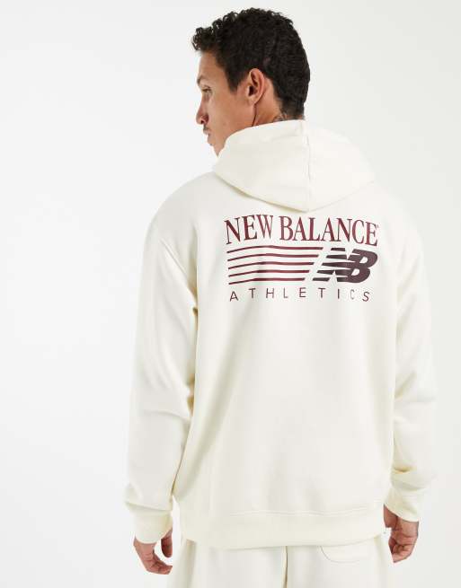 New Balance - Reimagined Fleece - Felpa bianco sporco con grafica, 2 di 4