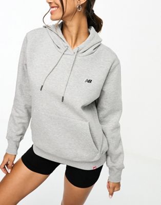 New Balance logo hooded sweatshirt in grey - ASOS Price Checker