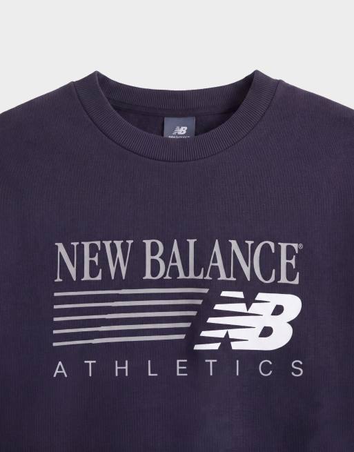 New Balance felpa in pile con grafica rivisitata nera, 8 di 9