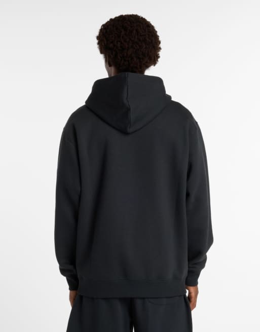 New Balance - Felpa nera in pile con cappuccio e grafica lineare, 3 di 4