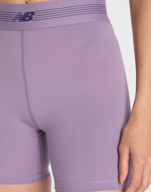 New Balance fitted 5"" shorts in purple, 4 of 4