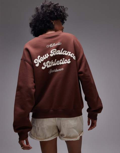 New Balance fleece sweatshirt in brown - view 1