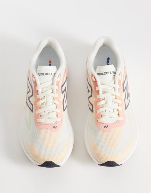 New Balance Flite-R dames hardloopsneakers in wit en oranje, 3 van 5