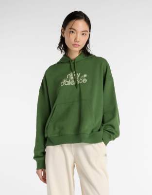 New Balance - Flower - Sweat à capuche - Vert alpin foncé