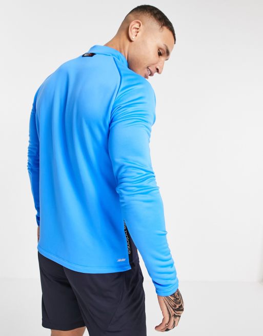 New Balance Football drill top in colour block blue, 2 of 4