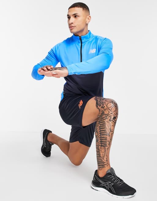 New Balance Football drill top in colour block blue, 4 of 4