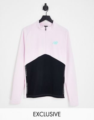 New Balance Football drill top in colour block lilac - exclusive to ASOS