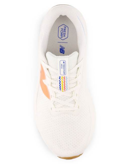 New Balance Fresh Foam Arishi v4 running trainers in white and orange, 2 of 4