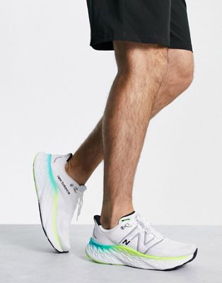 New Balance Running Fresh Foam More trainers in white and citrus green