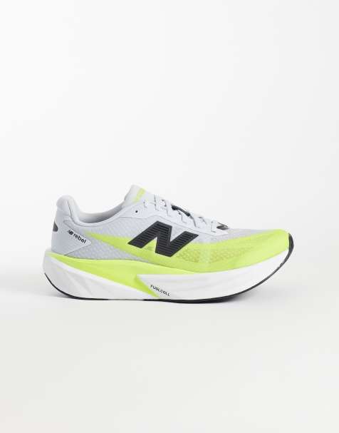 New Balance Fuelcell Rebel running trainers in white and yellow - view 1