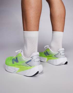 New Balance Fuelcell Rebel v5 mens running trainers in neon yellow