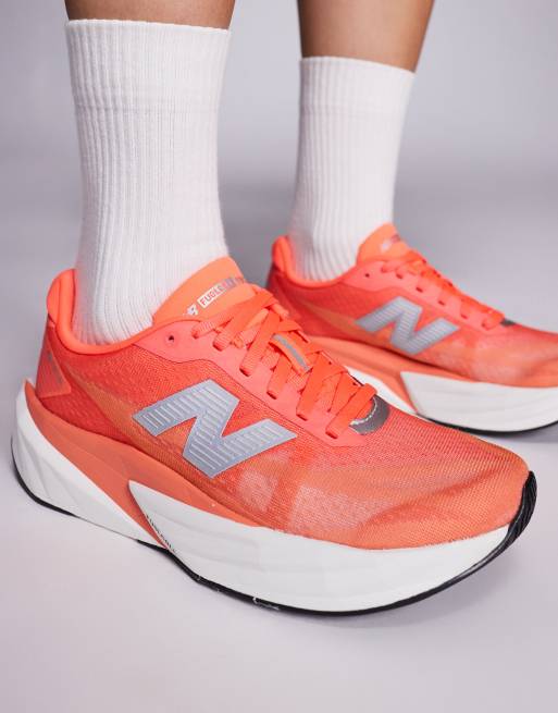 New Balance Fuelcell Rebel v5 womens running trainers in bright red, 3 of 5