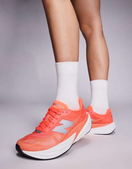 New Balance Fuelcell Rebel v5 womens running trainers in bright red, 5 of 5