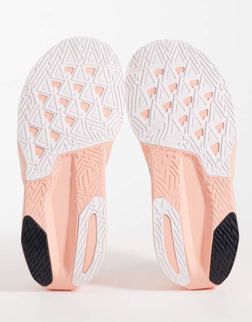 New Balance Fuelcell Rebel v5 womens running trainers in peach, 5 of 5