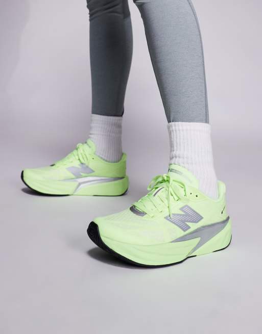 New Balance Fuelcell Rebel v5 womens running trainers in volt yellow, 3 of 5