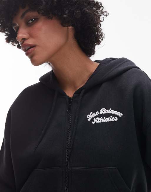 New Balance full zip fleece in black, 3 of 4