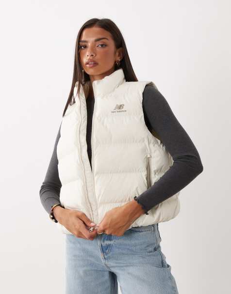 New Balance gilet imbottito Boston color bianco sporco - view 1