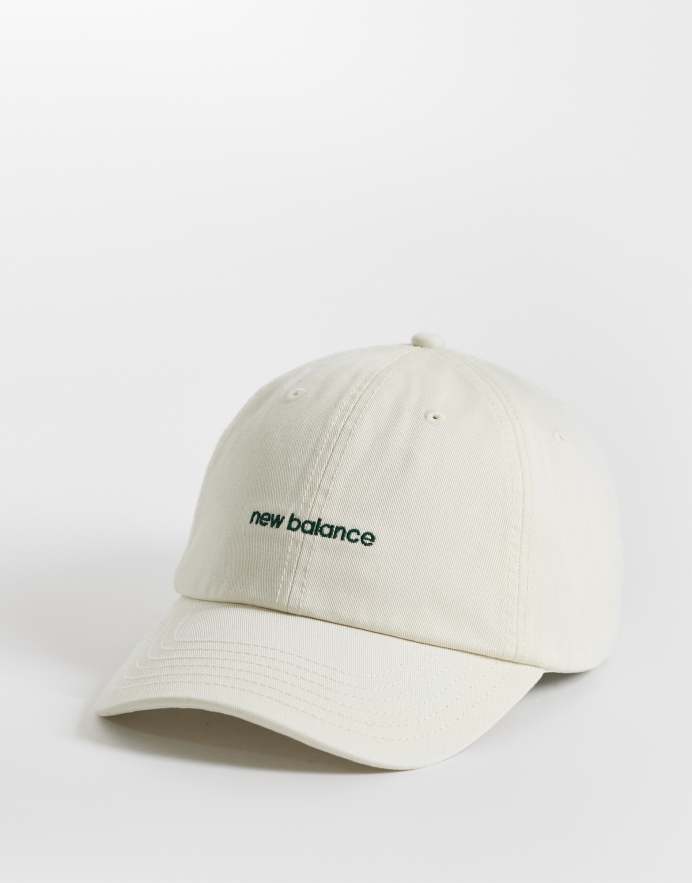 New Balance gorra de 6 paneles con logo lineal en beige