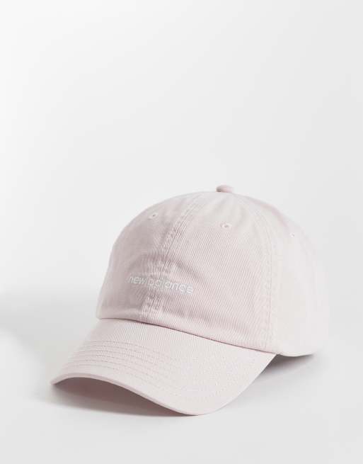 New Balance - gorra de 6 paneles con logotipo lineal en rosa claro, 1 de 3