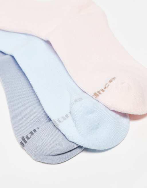 New Balance – Grå, rosa och blå strumpor med broderad logga, 3-pack, 3 av 3