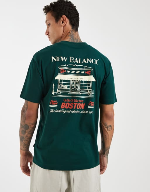 New Balance grab a bite Boston grafisk T-shirt i grøn, 3 af 5