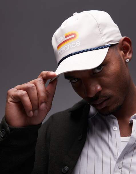 New Balance graphic logo cap in tan - view 1