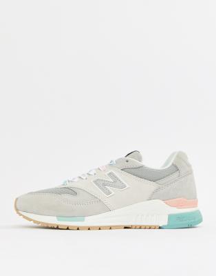 new balance grey 840 trainers with logo laces