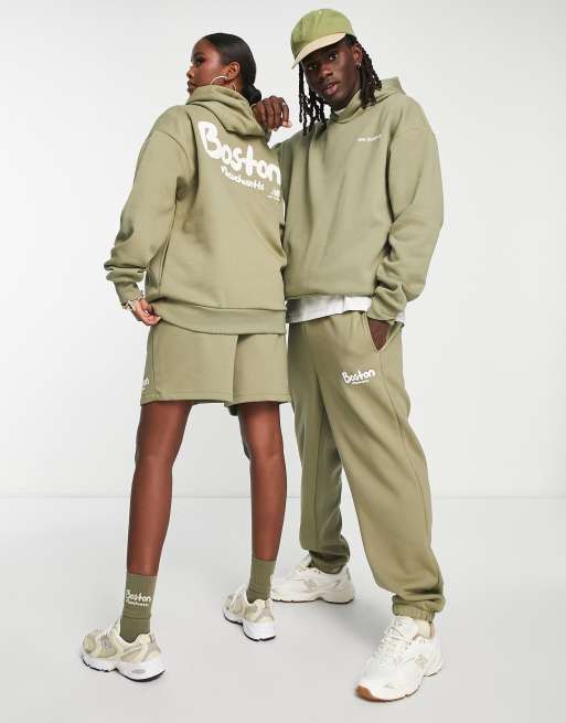 New Balance – Grön huvtröja i unisex-modell med "Boston"-tryck, 2 av 4
