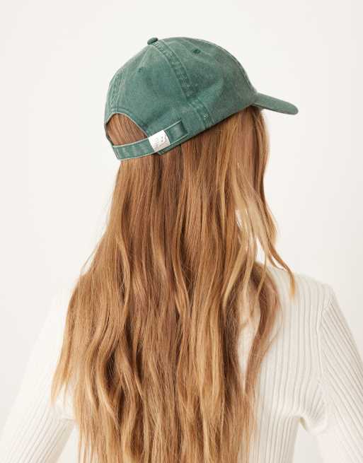 New Balance – Grön, tvättad keps med linjär logga, 3 av 3