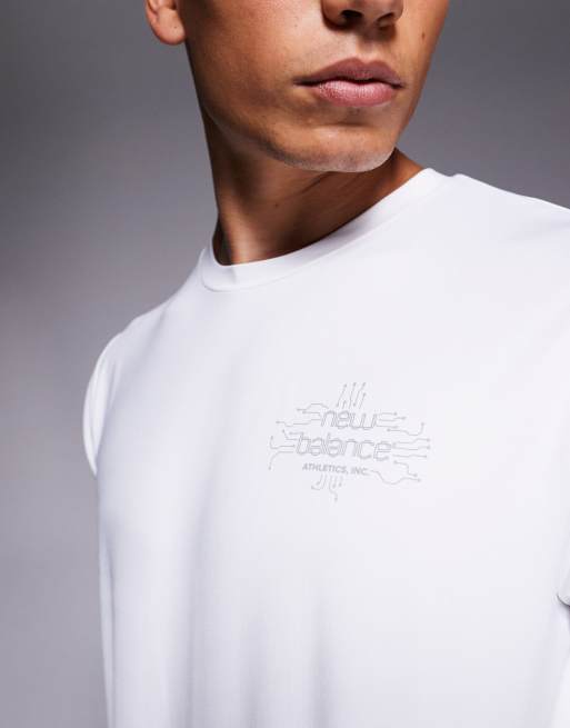 New Balance - Hardloop T-shirt van polyester met reflecterende details in wit, 5 van 5