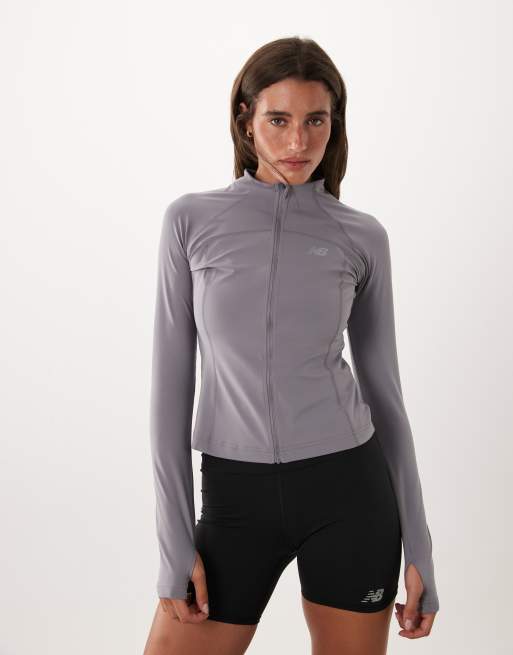 New Balance harmony firrted full zip-jakke i grå, 4 af 4
