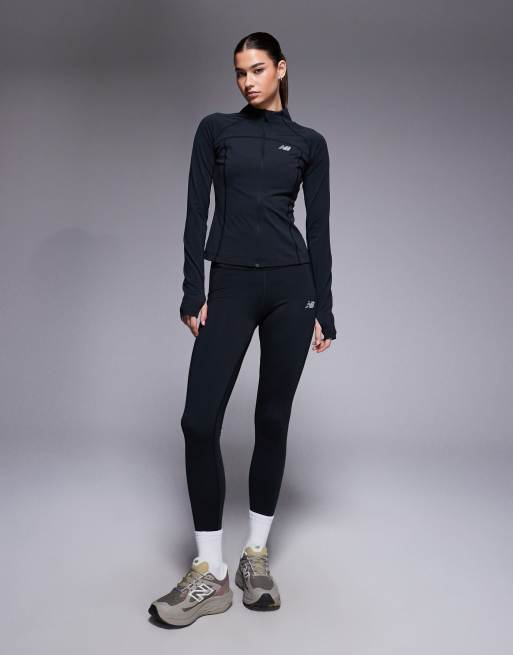 New Balance Harmony fitted full zip jacket in black, 2 of 4