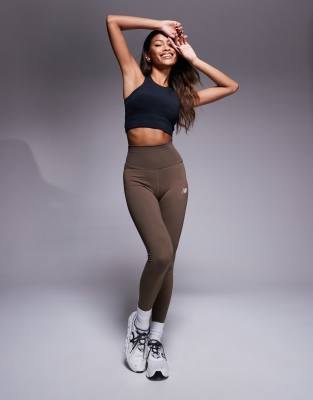 New Balance - Harmony - Leggings in Braun mit hohem Bund, 27 Zoll Schrittlänge-Grau