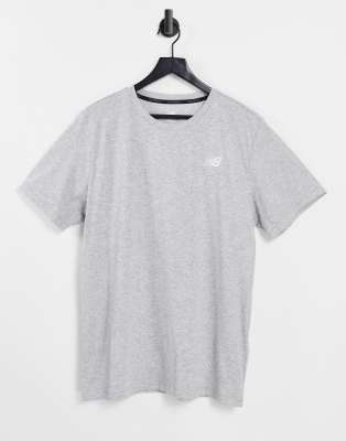 New Balance Heathertech logo t-shirt in grey