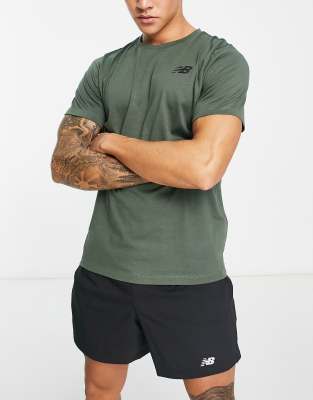 New Balance Heathetech training t-shirt in khaki  - ASOS Price Checker