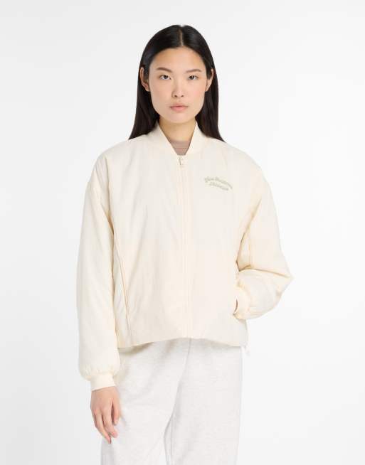 New Balance - Heritage - Bomber bianco sporco con grafica lineare