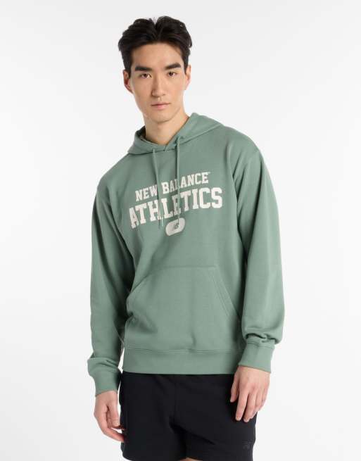 New Balance Heritage french terry graphic hoodie in dark juniper