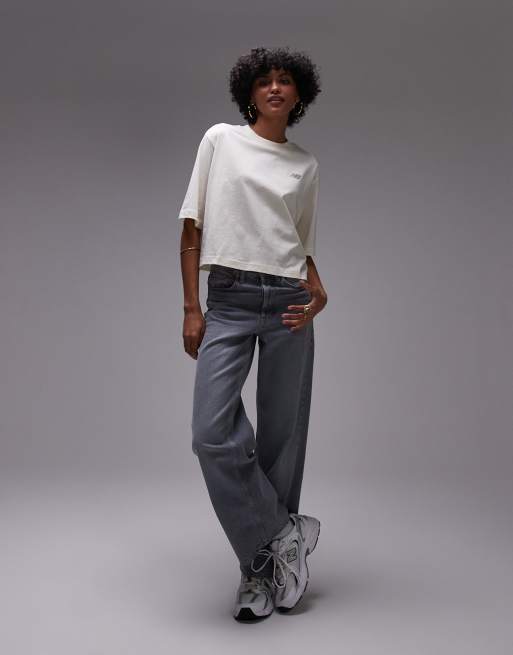New Balance - Heritage - Ruimvallend T-shirt in beige, 4 van 4