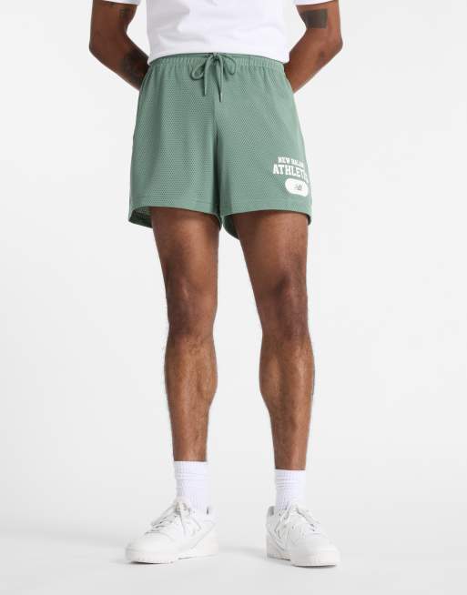 New Balance - Heritage - Short 5 pouces en tulle à motif - Vert
