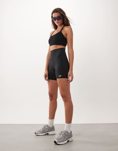 New Balance high rise 6 inch legging shorts in black - view 1