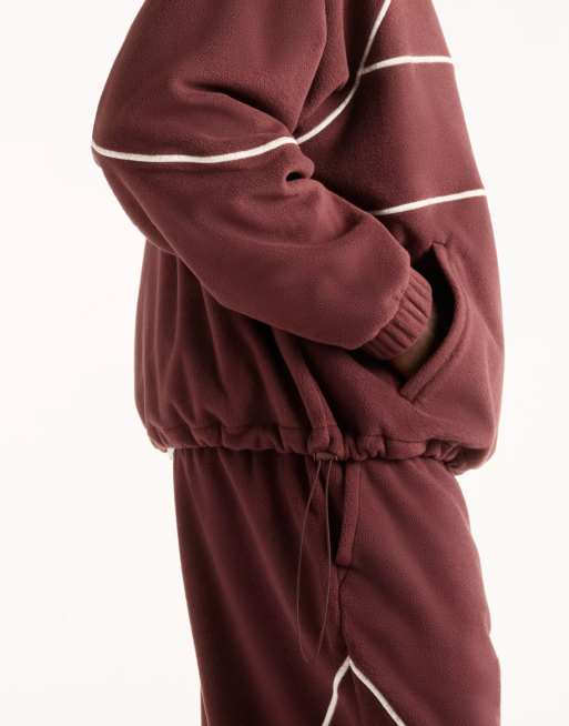 New Balance hoodie en polaire Trackside en cerise leather, 3 de 4