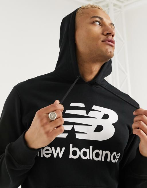 New Balance - Hoodie met groot logo in zwart, 3 van 4