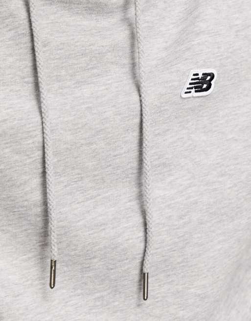 New Balance - Hoodie met klein logo in grijs, 3 van 4