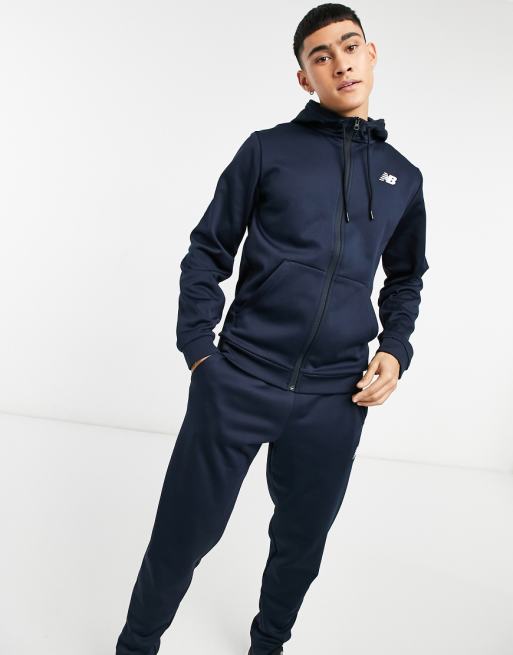 New Balance - Hoodie zippé en polaire avec logo - Bleu marine ... New Balance - Hoodie zippé en polaire avec logo - Bleu marine ...