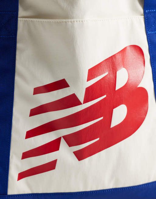 New Balance Hoops Tote-Bag in Wollweiß und Marineblau, 3 von 4