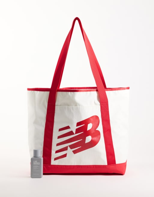New Balance Hoops tote-taske i råhvid og rød, 2 af 4