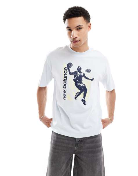 New Balance – Hoops – Vintage-T-Shirt in Blau mit Print - view 1
