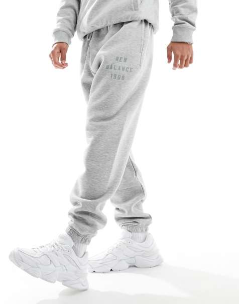 Pantalons Homme, Pantalon jogging en molleton gris clair